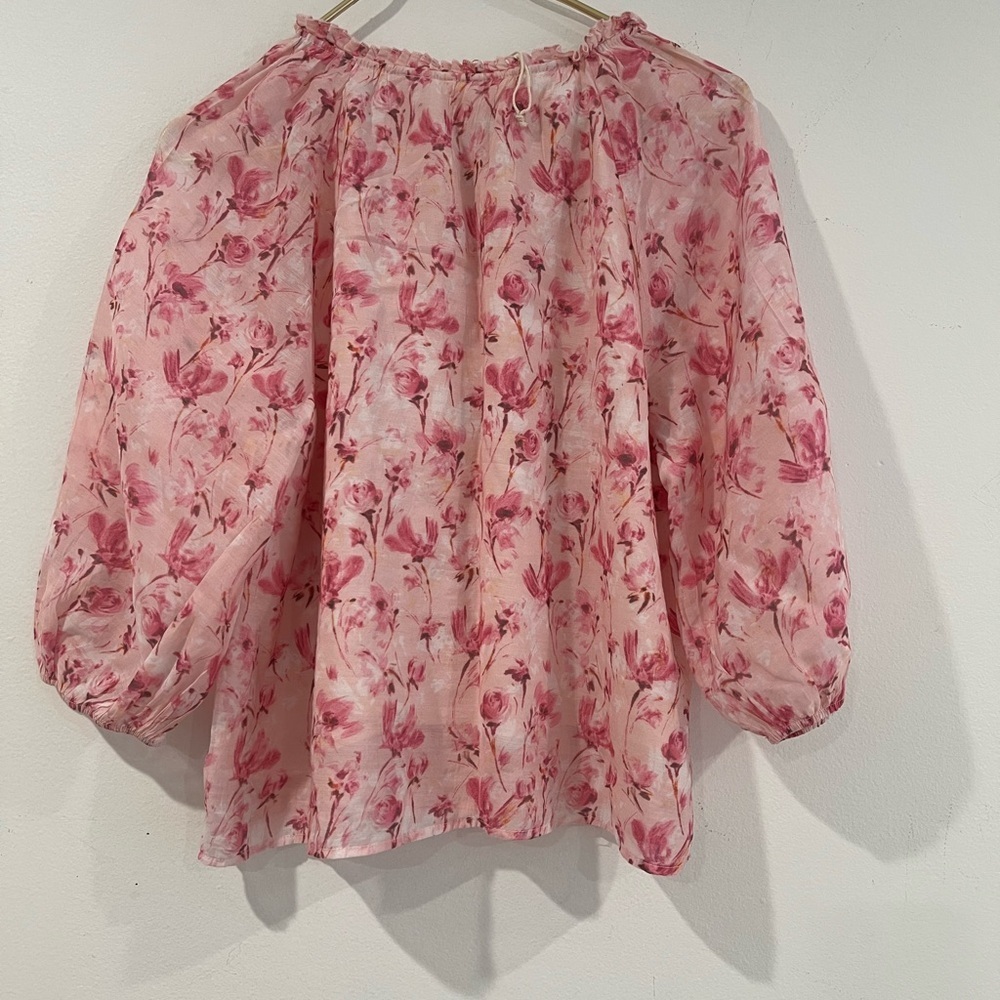 MELLÓDAY Floral Pink Women's Top M NWOT - Picture 4 of 10